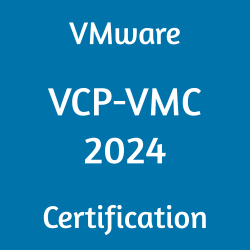 Image with text 'VMware VCP-VMC 2024 Certification' on a blue background.
