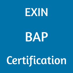 Image with text 'EXIN BAP Certification' on a blue background.