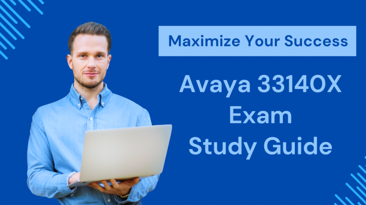 A Man standing with holding laptop showcasing Maximize Your Success: Avaya 33140X Exam Study Guide