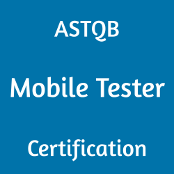 Animated image showing a moving banner with the text: "Explore Exam Topics & Useful Questions to Pass the ASTQB Mobile Tester Exam."