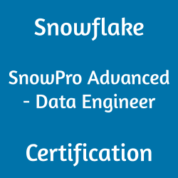 Image with text 'Snowflake SnowPro Advanced - Data Engineer Certification' on a blue background.