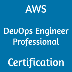 Image with text 'AWS DevOps Engineer Professional Certification' on a blue background.