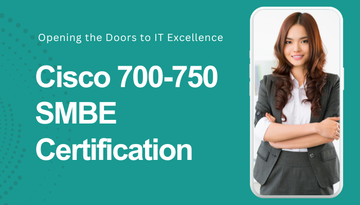 A Lady Standing Showcasing Opening the Doors to IT Excellence: Cisco 700-750 SMBE Certification
