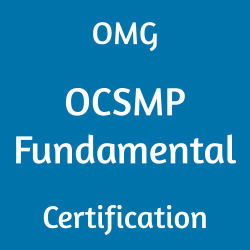 Image with text 'OMG OCSMP Fundamental Certification' on a blue background.