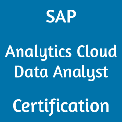 Image with text 'SAP Analytics Cloud Data Analyst Certification' on a blue background.