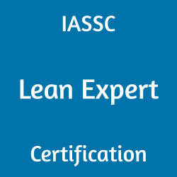 Image with text 'IASSC Lean Expert Certification' on a blue background.