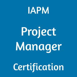 Image with text 'IAPM Project Manager Certification' on a blue background.