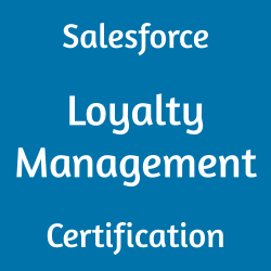 Image with text 'Salesforce Loyalty Management Certification' on a blue background.