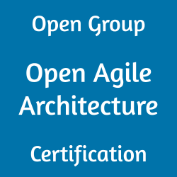Image with text 'Open Group Open Agile Architecture Certification' on a blue background.
