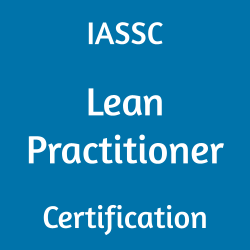 Image with text 'IASSC Lean Practitioner Certification' on a blue background.