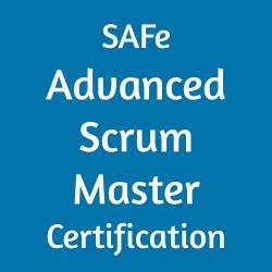 SAFe Advanced Scrum Master Certification text on blue background