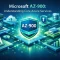 Isometric illustration depicting interconnected Azure services like compute, storage, and networking flowing into an AZ-900 certification badge, symbolizing core Azure understanding.