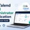 Qlik Talend Cloud Administrator certification exam guide banner with laptop dashboard, cloud, and certified badge.