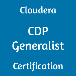 Cloudera CDP Generalist Certification logo featuring the text "Cloudera CDP Generalist Certification" in white on a blue background.