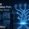 An IT professional, a man, stands in a modern data center, contemplating a holographic map of NetApp certification pathways. The image titled "NetApp Certification Path: Charting Your Future" highlights career decision-making.