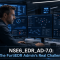 A cybersecurity administrator, an adult man, intently reviews FortiEDR dashboards and threat data on multiple monitors in a modern control room. The image conveys the serious and challenging nature of the NSE6_EDR_AD-7.0 exam.