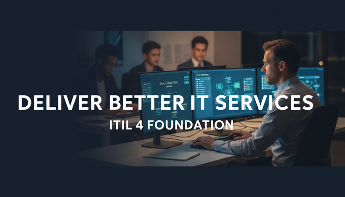 IT service manager reviewing the service value chain while preparing for the ITIL 4 Foundation exam