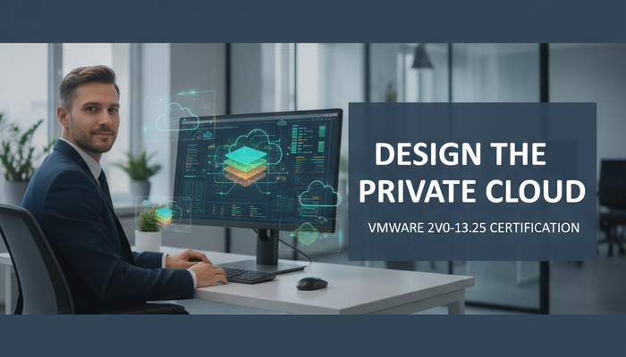 Real cloud solutions architect at a private-cloud architecture blueprint with compute, storage and network layers, preparing for the VMware 2V0-13.25 Cloud Foundation Architect certification