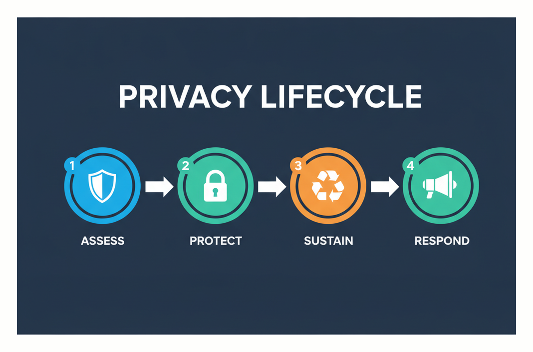 Privacy lifecycle: assess, protect, sustain, respond