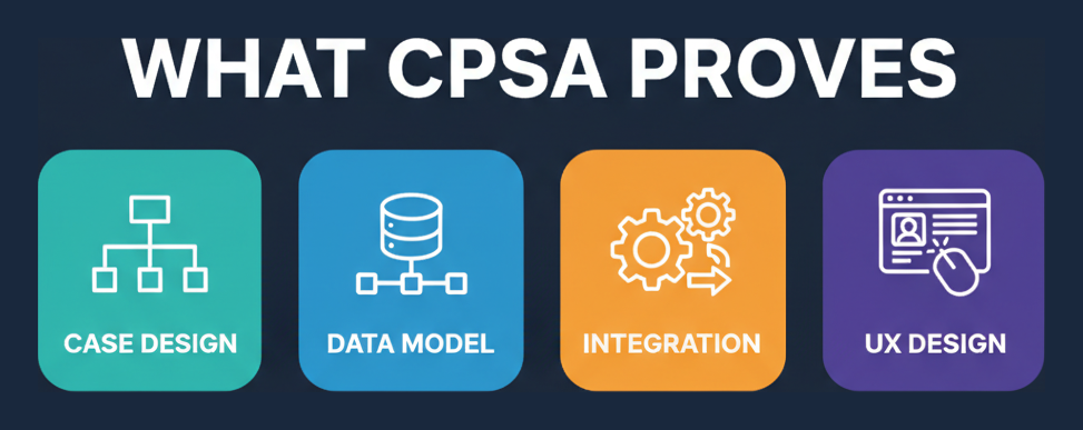 What CPSA proves: case design, data model, integration, UX design