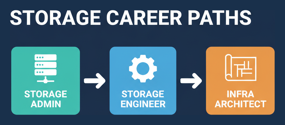 Storage career paths: storage admin, storage engineer, infra architect