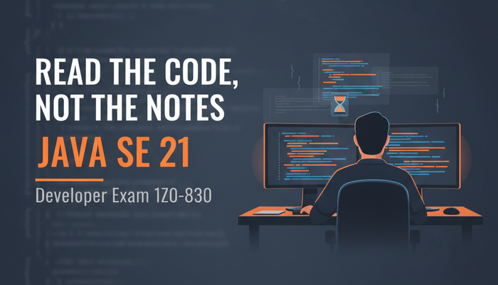 Java SE 21 certification banner for the Oracle 1Z0-830 developer exam