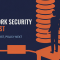Network security analyst certification banner showing an analyst beside a stack of firewall policy layers